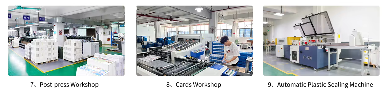 Post-press workshop, card production and automatic sealing equipment